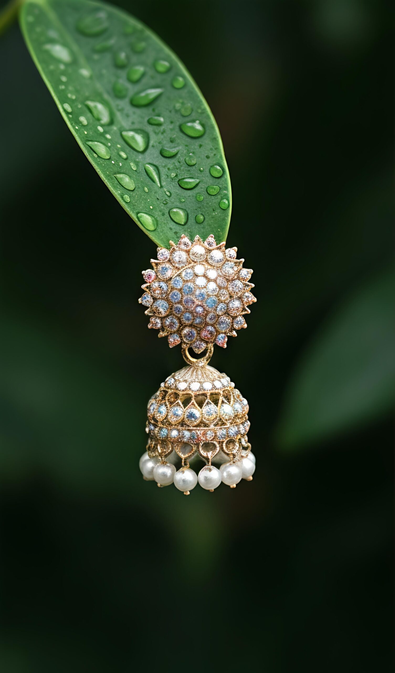 gvpremium floral jhumka earrings with pearl drops – traditional party wear