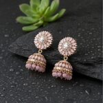 gvpremium floral jhumka earrings with pearl drops – traditional party wear