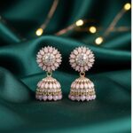 gvpremium floral jhumka earrings with pearl drops – traditional party wear