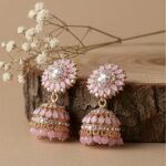 gvpremium floral jhumka earrings with pearl drops – traditional party wear