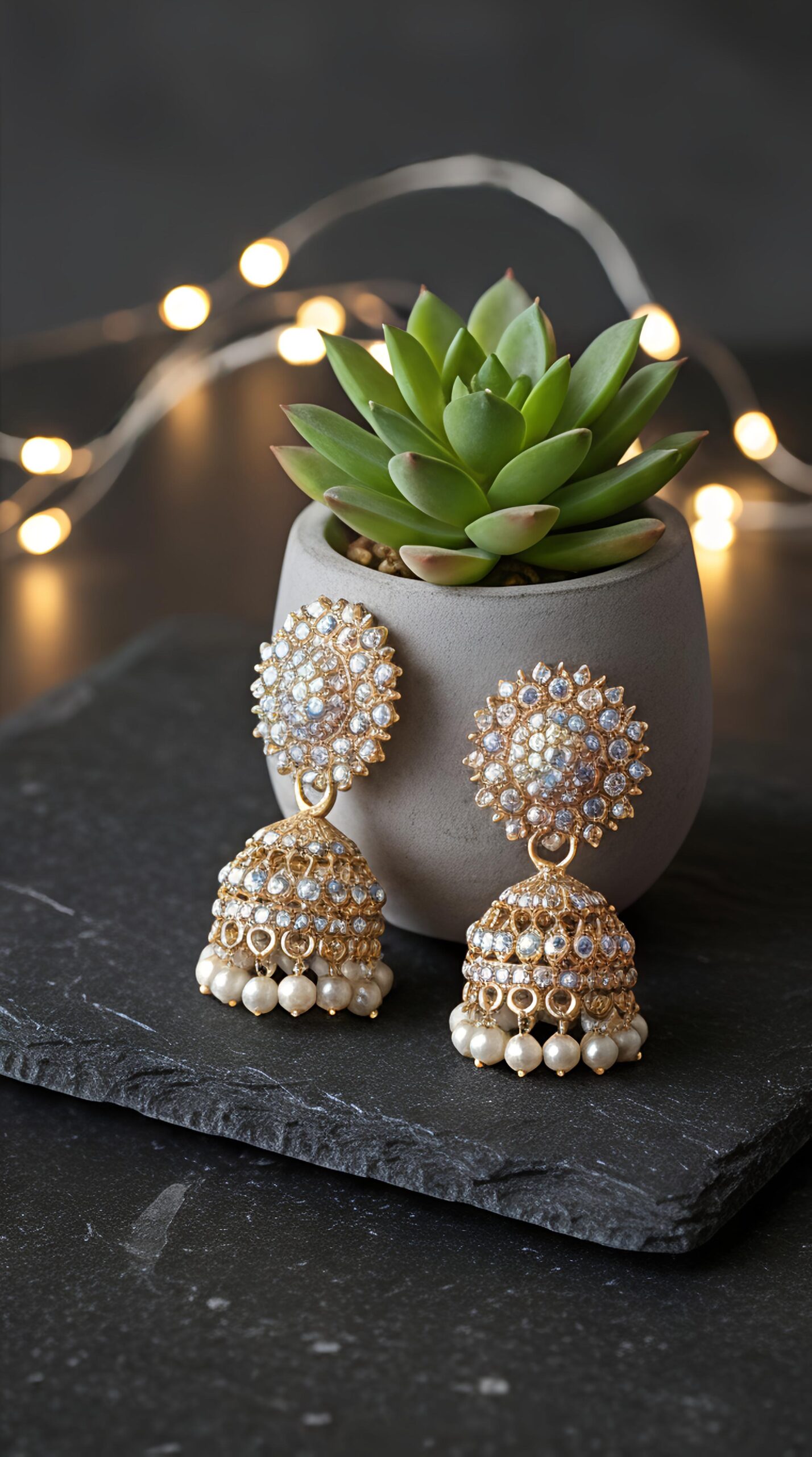 gvpremium floral jhumka earrings with pearl drops – traditional party wear