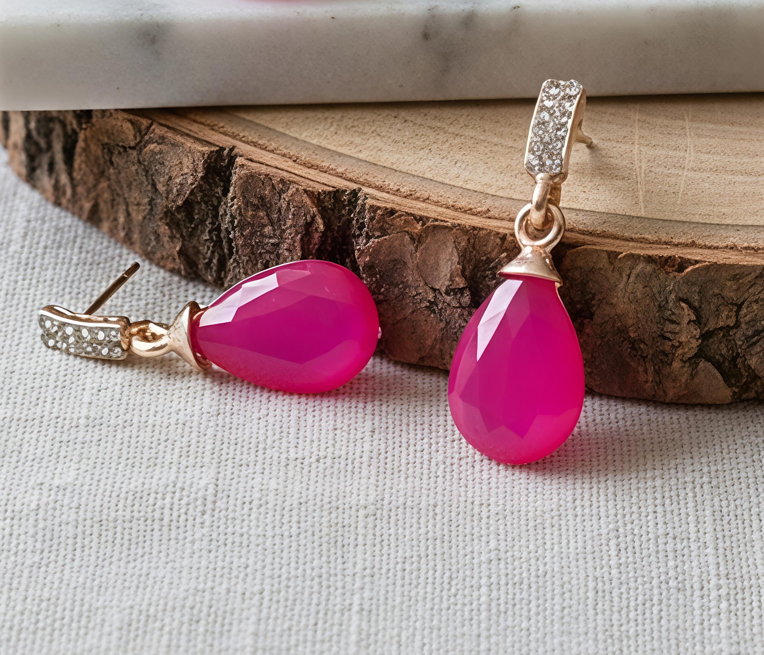 rose gold teardrop crystal drop earrings for women – teal blue (copy)